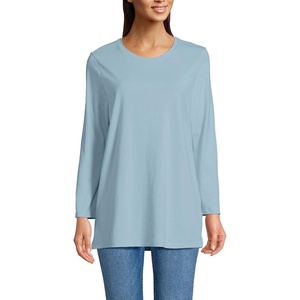 image:imageLands End Womens 34 Sleeve Supima Cotton Crewneck TunicLight Blue Sky