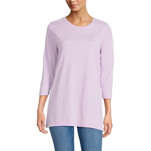 image:imageLands End Womens 34 Sleeve Supima Cotton Crewneck TunicLight Violet Heather