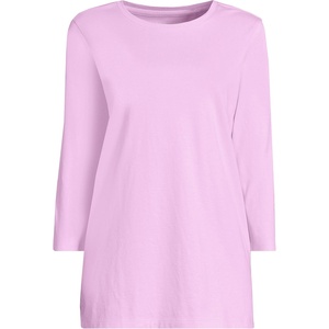 image:imageLands End Womens 34 Sleeve Supima Cotton Crewneck TunicPale Orchid