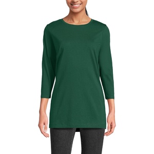 image:imageLands End Womens 34 Sleeve Supima Cotton Crewneck TunicPine Valley