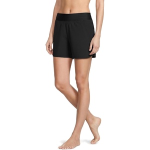 image:imageLands End Womens 5 Quick Dry Elastic Waist Board Shorts Swim Coverup Shorts with PantyBlack
