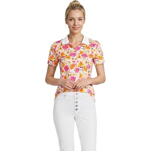 image:imageLands End Womens AmericanGrown Supima Cotton Polo ShirtWhite Multi Painted Blooms