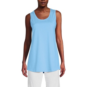 image:imageLands End Womens AmericanGrown Supima Cotton Tunic Tank TopBermuda Blue