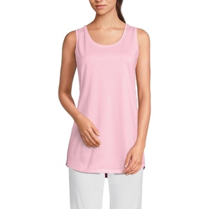 image:imageLands End Womens AmericanGrown Supima Cotton Tunic Tank TopLight Rose Pink