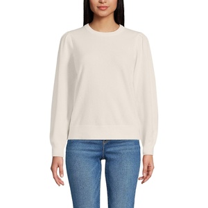 image:imageLands End Womens Cashmere Puff Sleeve Crew Neck SweaterFresh Ivory