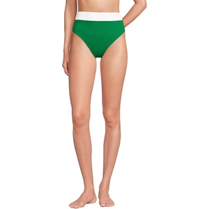 image:imageLands End Womens Chlorine Resistant Reversible Ultra High Leg High Waisted Bikini Swim BottomsFresh GrassEgret White Flower