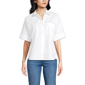 image:imageLands End Womens Cooling Elbow Sleeve Button Front ShirtWhite