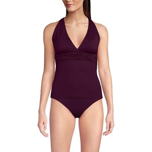 image:imageLands End Womens DCup Plunge Tankini TopDark Wine