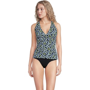 image:imageLands End Womens DCup Plunge Tankini TopNavy Mini Bloom Floral