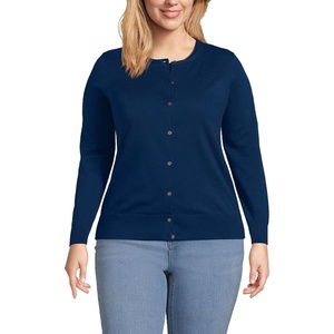 image:imageLands End Womens Fine Gauge Cotton Cardigan SweaterDeep Sea Navy