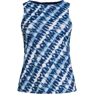 image:imageLands End Womens High Neck UPF 50 Modest Tankini Top SwimsuitNavyWhite Bias Tie Dye
