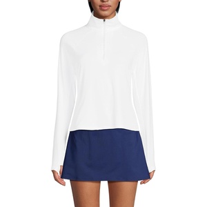 image:imageLands End Womens Long Sleeve Rash Guard Coverup UPF 50White