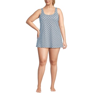 image:imageLands End Womens Mini Swim DressLake Blue Geo Floral