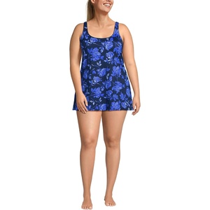 image:imageLands End Womens Mini Swim DressNavy Graphic Floral