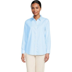 image:imageLands End Womens Pinwale Cord Long Sleeve ShirtBermuda Blue Mini Stripe