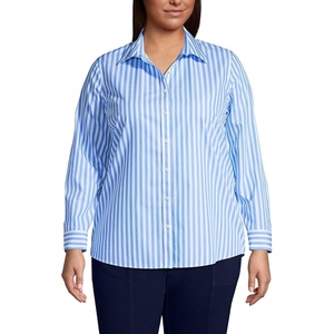 image:imageLands End Womens Pinwale Cord Long Sleeve ShirtChicory Blue Stripe