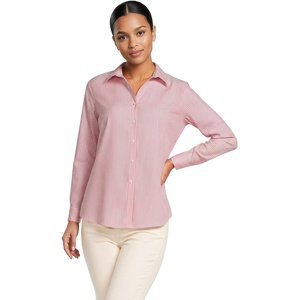 image:imageLands End Womens Pinwale Cord Long Sleeve ShirtCoral Red Fine Stripes