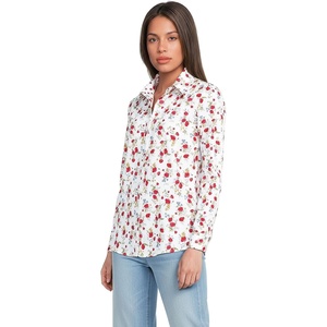 image:imageLands End Womens Pinwale Cord Long Sleeve ShirtWhite Multi Poppy Floral