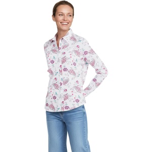 image:imageLands End Womens Pinwale Cord Long Sleeve ShirtWhite Paisley Floral