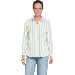 image:imageLands End Womens Pinwale Cord Long Sleeve ShirtWhiteWinter Pear Quad Stripe