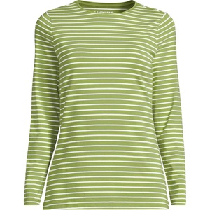 image:imageLands End Womens Plus Size Lightweight Jersey Skimming Long Sleeve Crew Neck TShirtWinter Pear Narrow Stripe