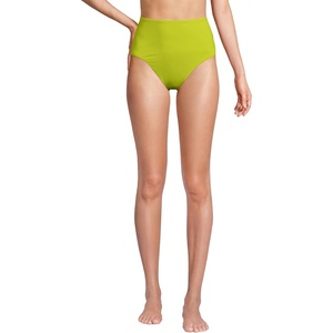 image:imageLands End Womens Ribbed Smoothing High Waisted Bikini BottomsBright Lime
