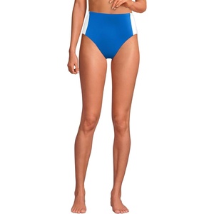 image:imageLands End Womens Seamed High Waisted Bikini BottomsBright Cobalt BlueWhite