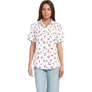 image:imageLands End Womens Short Sleeve No Iron ShirtCherriesWhite