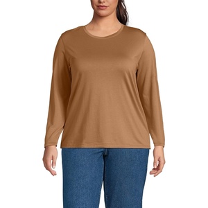 image:imageLands End Womens Supima Long Sleeve Crew TeeCanyon Camel