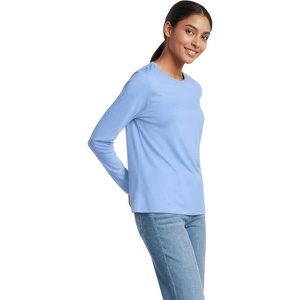 image:imageLands End Womens Supima Long Sleeve Crew TeeClear Blue Sky