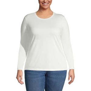 image:imageLands End Womens Supima Long Sleeve Crew TeeIvory