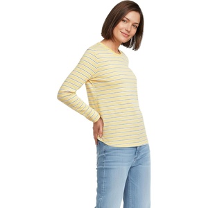 image:imageLands End Womens Supima Long Sleeve Crew TeePale Sunbeam Multi Stripe