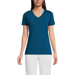 image:imageLands End Womens Supima VNeck TShirtBaltic Teal