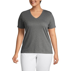 image:imageLands End Womens Supima VNeck TShirtCharcoal Heather
