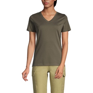 image:imageLands End Womens Supima VNeck TShirtForest Moss
