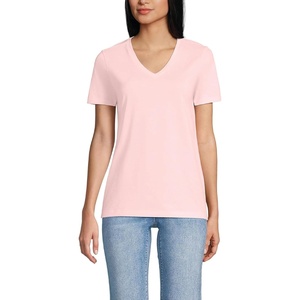 image:imageLands End Womens Supima VNeck TShirtSea Salt Pink