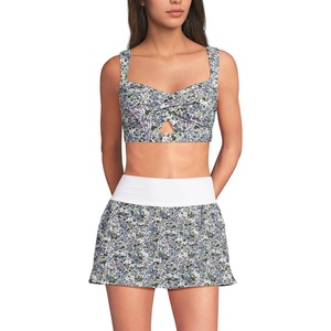 image:imageLands End Womens Twist Front Bikini TopWhiteLilac Multi Ditsy Floral