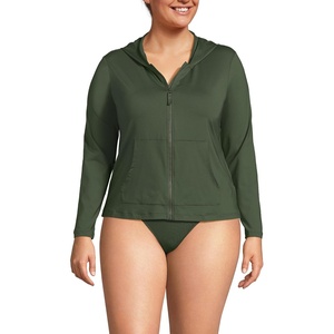 image:imageLands End Womens UPF 50 Hooded Rash GuardRich Olive Green