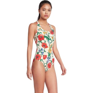 image:imageLands End Womens XBack Tugless SwimsuitEgretPoppy Floral