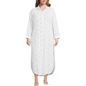 image:imageWomens Eyelet Button Down Maxi Coverup DressWhite