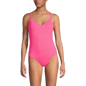 image:imageWomens Tugless QuickDry VNeck MultiWay High Leg One Piece SwimsuitPink Azalea