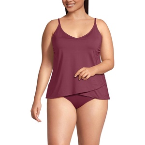 image:imageWomens Tulip Hem Tankini TopBurgundy Spritz