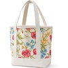 image:imageLands End Open Top Canvas Tote Bag  100 Cotton Canvas Five Pockets Key Strap WaterResistant Base Stands Upright Beach Bag Travel Tote Grocery ToteMulti Poppy FloralNatural