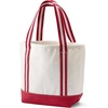 image:imageLands End Open Top Canvas Tote Bag  100 Cotton Canvas Five Pockets Key Strap WaterResistant Base Stands Upright Beach Bag Travel Tote Grocery ToteNaturalRich Red Stripe