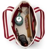 image:imageLands End Open Top Canvas Tote Bag  100 Cotton Canvas Five Pockets Key Strap WaterResistant Base Stands Upright Beach Bag Travel Tote Grocery ToteNaturalRich Red Stripe