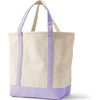 image:imageLands End Open Top Canvas Tote Bag  100 Cotton Canvas Five Pockets Key Strap WaterResistant Base Stands Upright Beach Bag Travel Tote Grocery ToteNaturalLavender Cloud