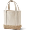 image:imageLands End Open Top Canvas Tote Bag  100 Cotton Canvas Five Pockets Key Strap WaterResistant Base Stands Upright Beach Bag Travel Tote Grocery ToteNatural RaffiaNatural