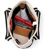 image:imageLands End Open Top Canvas Tote Bag  100 Cotton Canvas Five Pockets Key Strap WaterResistant Base Stands Upright Beach Bag Travel Tote Grocery ToteNaturalBlackEgret Stripe
