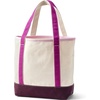 image:imageLands End Open Top Canvas Tote Bag  100 Cotton Canvas Five Pockets Key Strap WaterResistant Base Stands Upright Beach Bag Travel Tote Grocery ToteNaturalPurple Multi