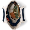 image:imageLands End Open Top Canvas Tote Bag Large Long Handle NaturalRadiant Navy  100 Cotton Canvas Five Pockets Key Strap WaterResistant Base Stands Upright Beach Bag Travel Tote Grocery Tote